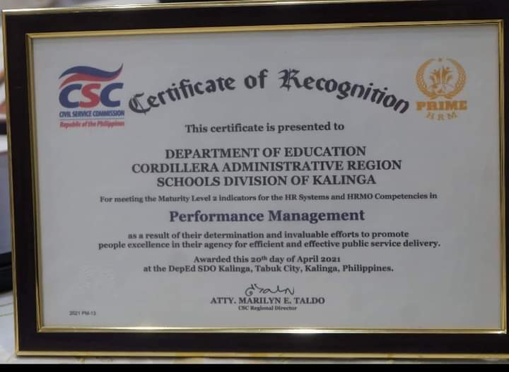 CSC-CAR accords PRIME-HRM Maturity Level II Awards to SDO Kalinga ...
